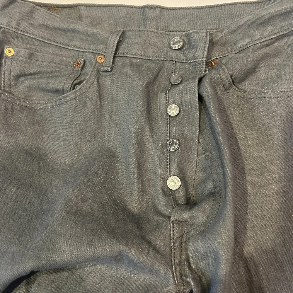Levi's 501 Original Fit Jeans 34x30 Mens Gray Straight Leg Button Fly Denim